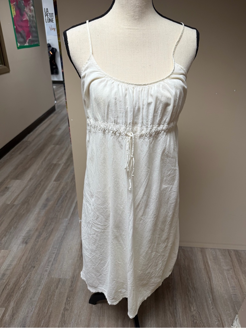 James Perse Cream Spaghetti-Strap Slip Dress